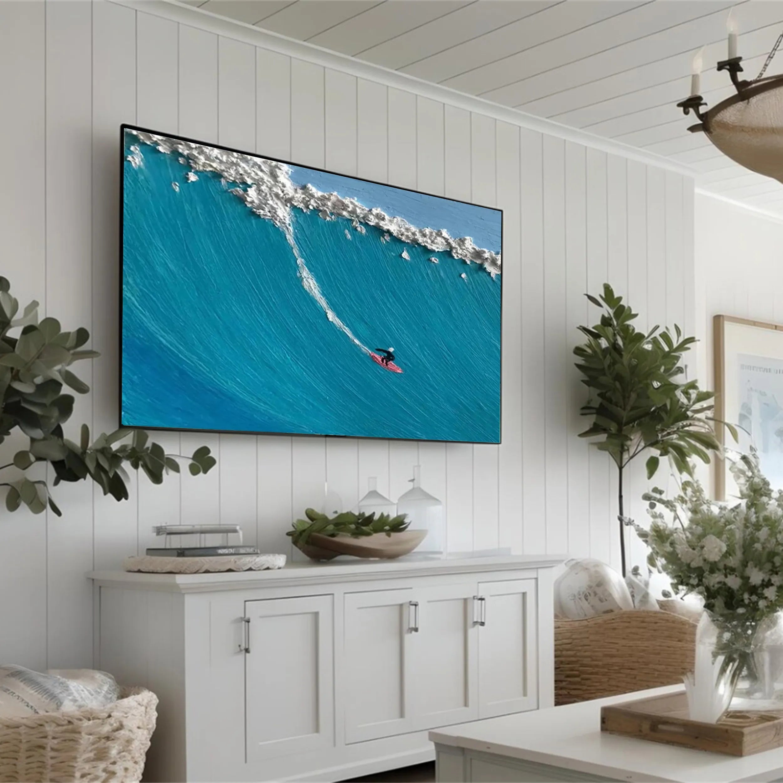 Ocean And Sky Painting #OS 134 - Handmade Canvas Wall Art for Home & Office Decor - Perfect for Living Room, Bedroom or Beach House