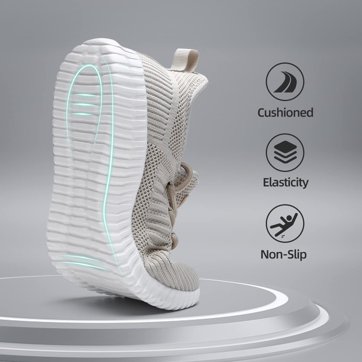 SK·TRIP Women's Walking Shoes - Lightweight Breathable Flyknit Mesh Sneakers for Jogging, Tennis & Gym Workouts - Non-Slip Casual Athletic Shoes for Women (Ideal for Running, Travel & Daily Wear)