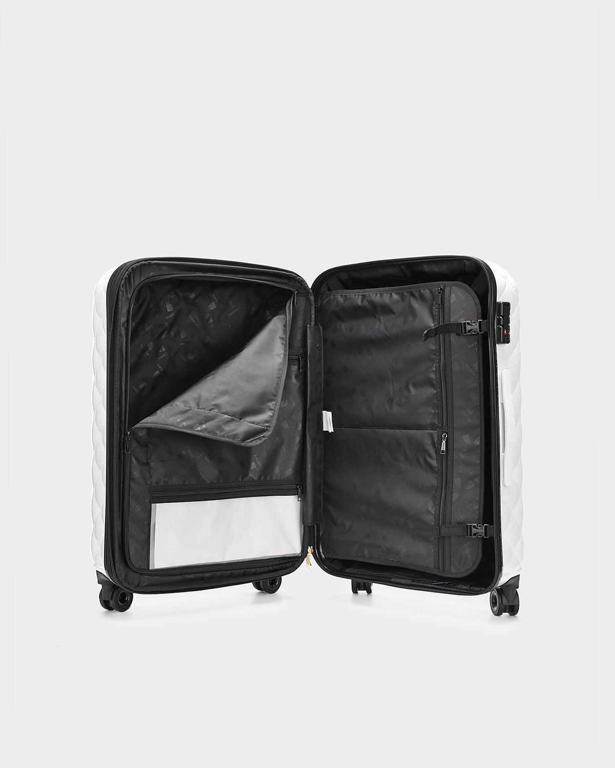 Premium White Diamond 3-Piece Luggage Set with Spinner Wheels - Lightweight Hardshell Suitcase for Travel, Vacation & Business Trips