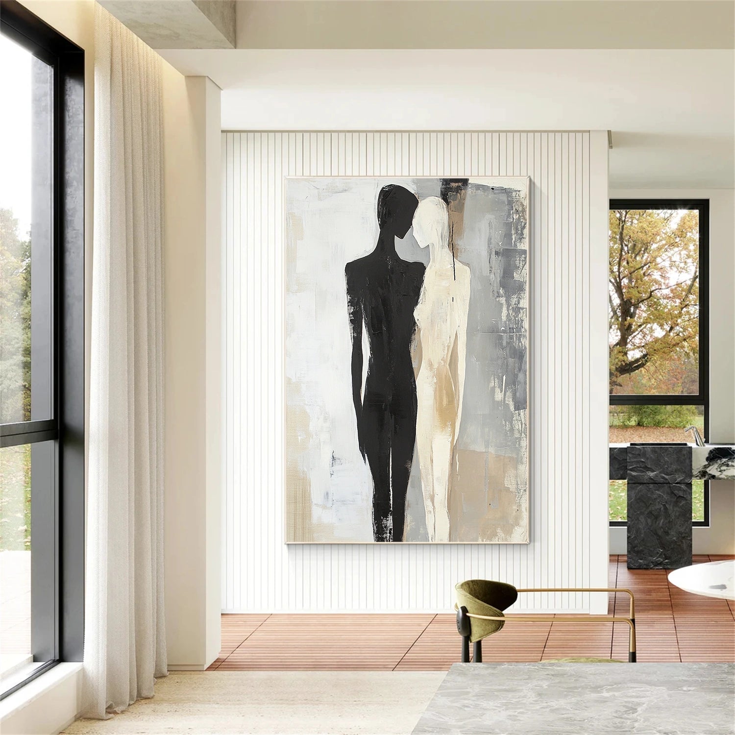 Contemporary Abstract Minimalist Wall Art Painting #CW006 - Modern Home Decor for Living Room, Bedroom & Office