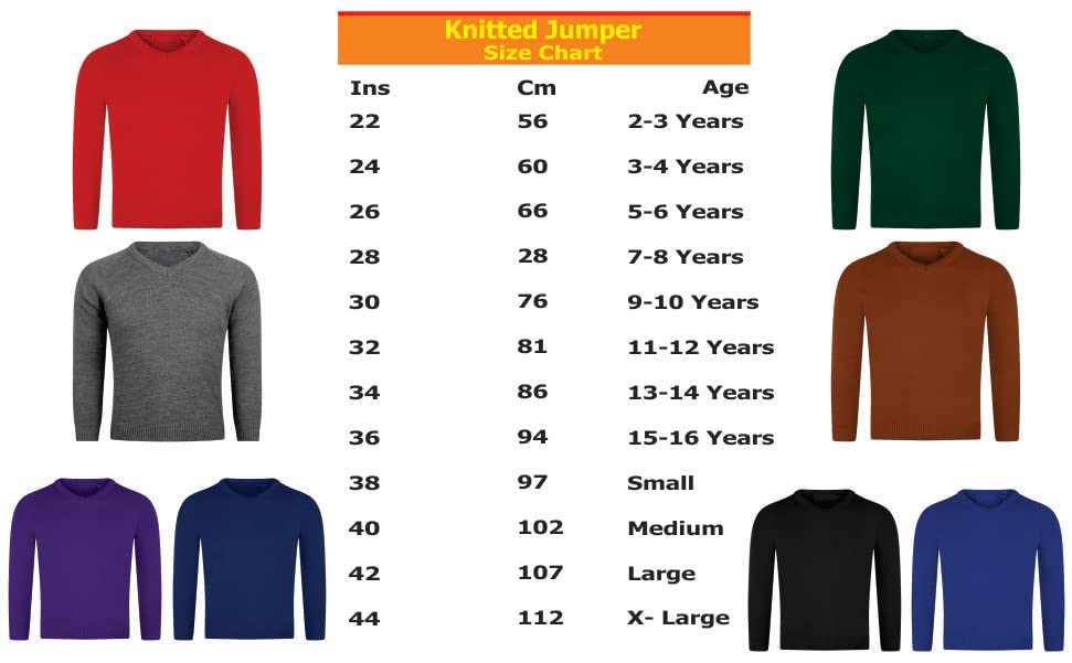 Bratatatmania Girls Knitted V-Neck Long Sleeve Sweater - Soft Cotton Kids Jumper for School Uniform & Casual Wear | Perfect for Classroom, Playdates & Family Outings