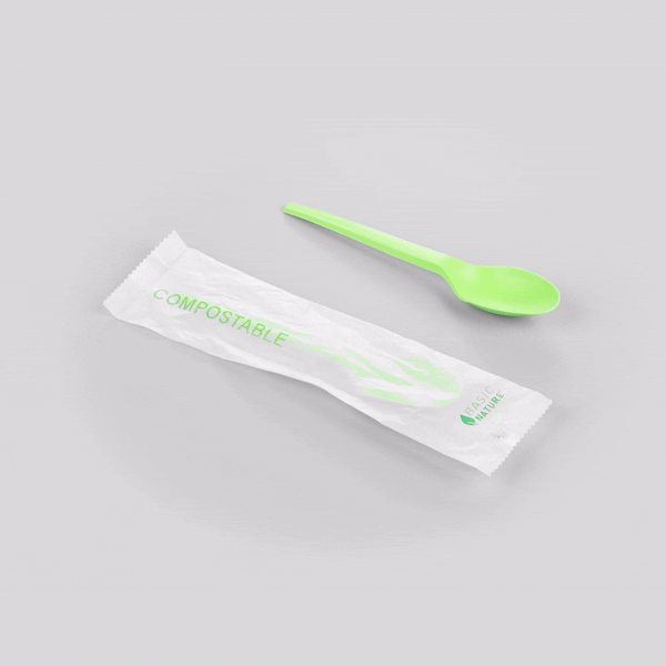 Eco-Friendly CPLA Compostable Plastic Spoons - 250 Count, Heat Resistant & Biodegradable Cutlery for Parties, Picnics, and Outdoor Events | Basic Nature Green 6.5