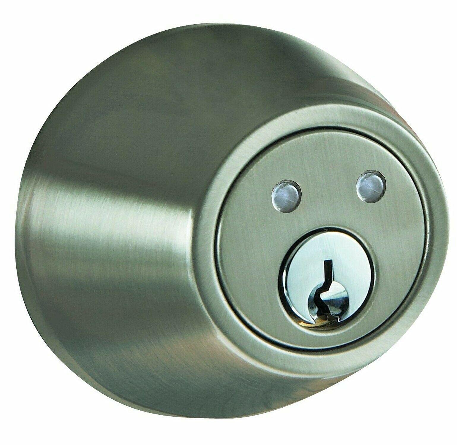 RF Remote Deadbolt Lock - Satin Nickel Keypad Entry Door Lock for Home & Office | Secure Smart Door Latch for Front Door Security & Home Improvement