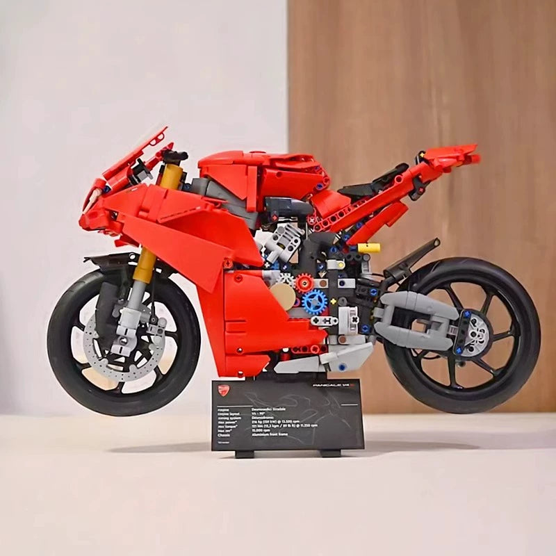 1603-Piece Ducati Panigale V4 S Motorcycle Building Blocks Set - Perfect for Adults & Kids DIY Model Collection, Gift for Motorcycle Enthusiasts, Home Office Display Decor