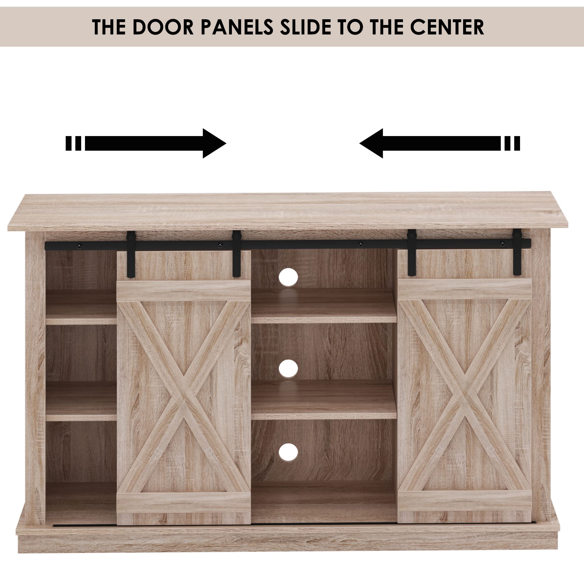 Soges Sideboard Buffet Cabinet with Sliding Barn Doors - Coffee Bar & Storage Cabinet with Adjustable Shelves for Living Room, Dining Room & Kitchen - Perfect for Home Organization & Entertaining Guests