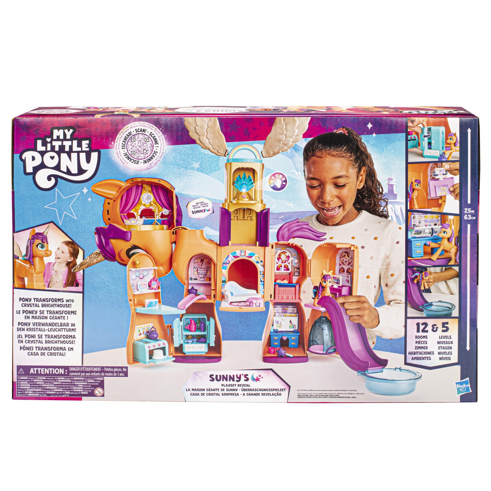 My Little Pony Transforming Doll Playset - 25-Inch Sunny's Interactive Toy with Reveal Feature for Kids Ages 5+ | Perfect for Birthday Gifts & Pretend Play (Amazon Exclusive)