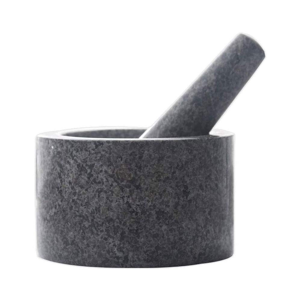 Premium Granite Mortar and Pestle Set - Natural Solid Black Spice & Herb Grinder, Guacamole Bowl for Garlic, Ginger, Vegetables, Grains - Perfect for Kitchen, Pharmacy & Ayurvedic Use