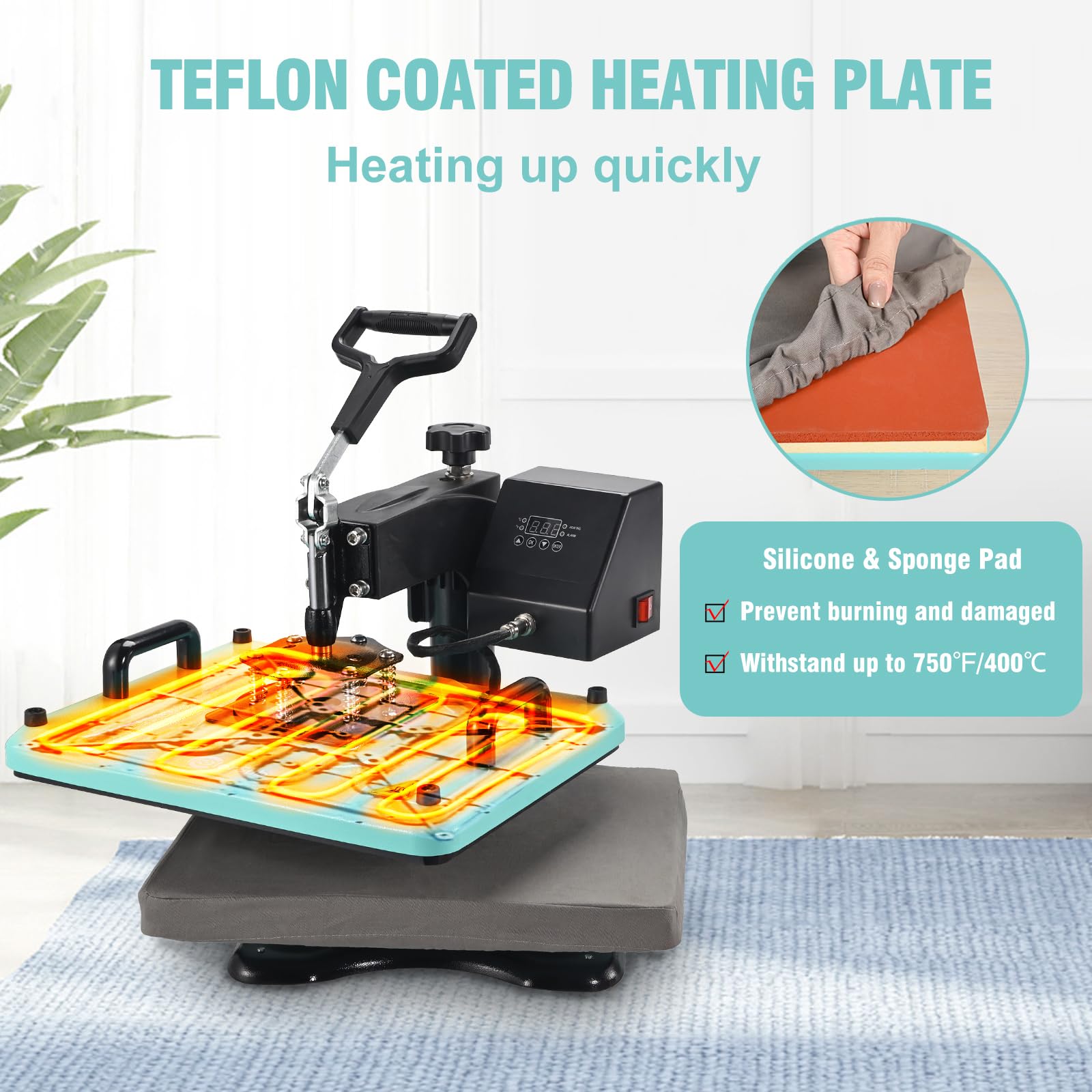 5-in-1 ColorSub Heat Press Machine 12x15 Inch for T-Shirts & Sublimation - Perfect for DIY Custom Apparel, Mugs, Hats & Home Business Use
