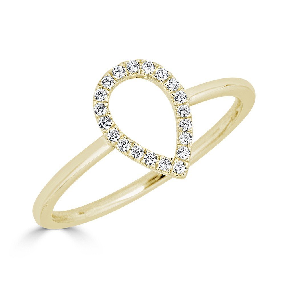 14KT Gold 1/10 CTW Pear-Shaped Diamond Engagement Ring for Women - Perfect for Proposals, Anniversaries & Special Occasions