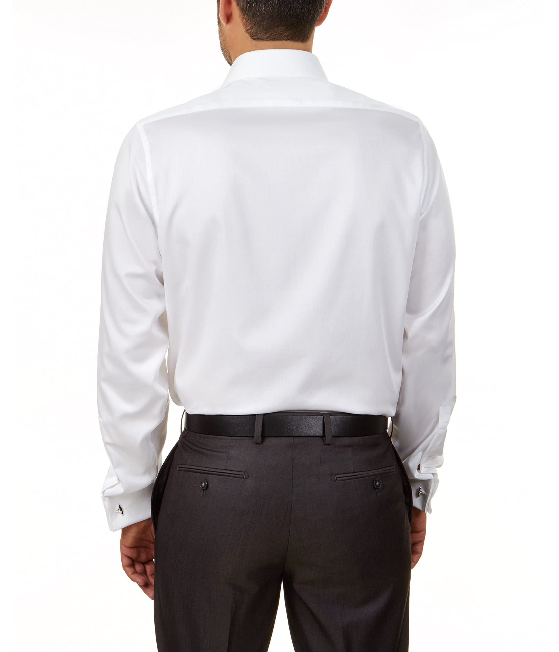 Calvin Klein Men's Non-Iron Dress Shirt - Herringbone Pattern, Spread Collar | Perfect for Business, Office & Formal Occasions