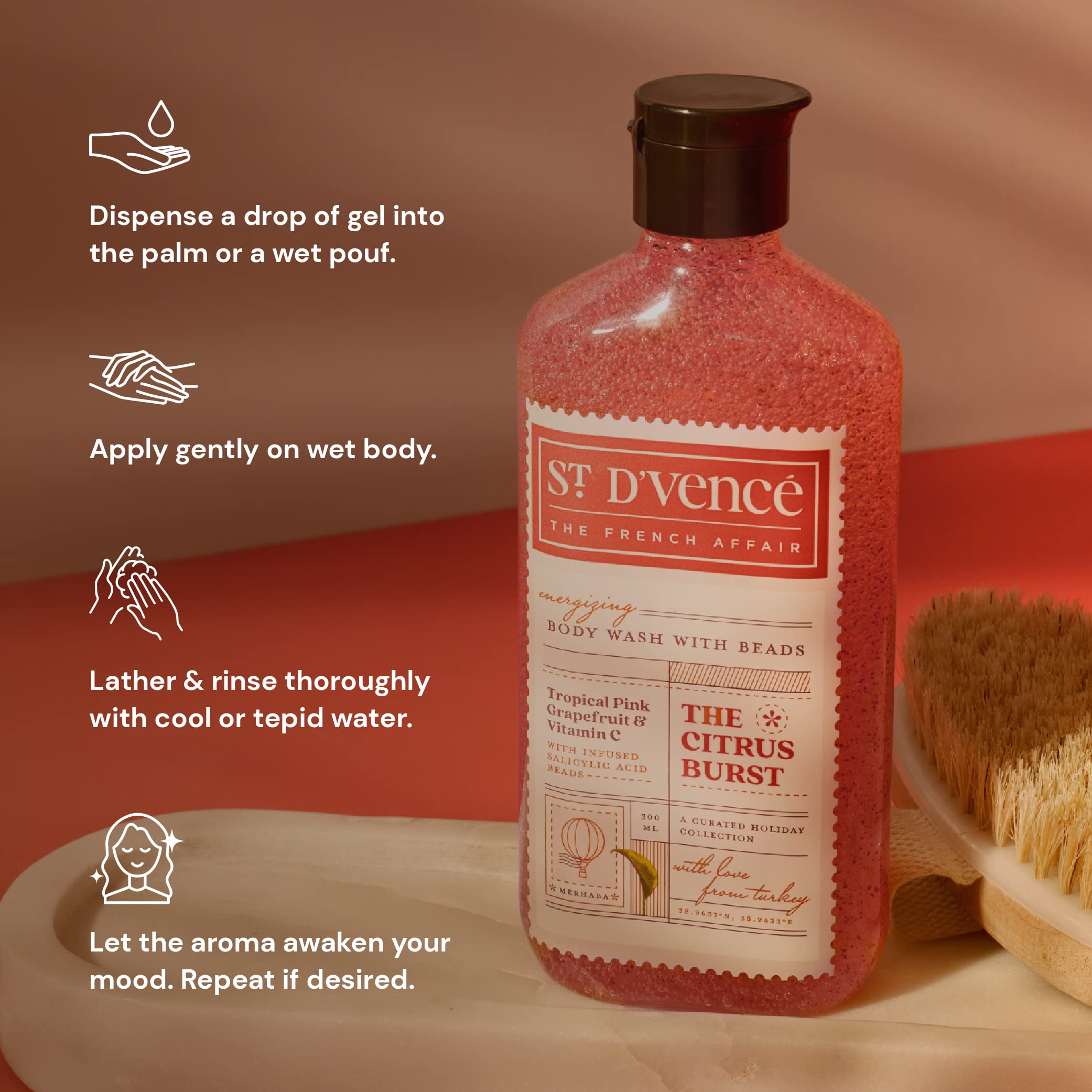 ST. D'VENCE Salicylic Acid Body Wash for Women & Men - Exfoliating & Tan Removal Shower Gel with Natural Ingredients | Paraben & Sulfate Free (300ml x 3) | Perfect for Summer Skincare & Acne-Prone Skin