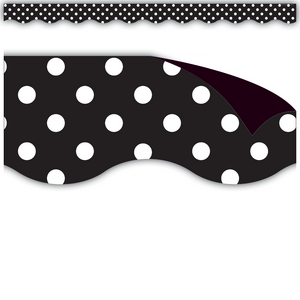 Black Polka Dots Magnetic Border for Whiteboard & Refrigerator - Decorative Magnetic Strip for Home, Office, and Classroom Organization