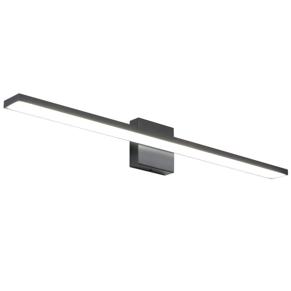 Ralbay 31.5 Inch Modern LED Black Vanity Light - 6-Piece Bathroom Lighting Set with 28W Frosted Aluminum Fixtures, 6000K Cool White for Bathroom Vanity, Mirror, and Makeup Area Lighting