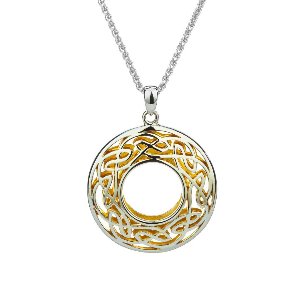 Large Window to the Soul Round Pendant Necklace - Elegant Silver Jewelry for Women | Perfect for Gifts, Parties & Everyday Wear