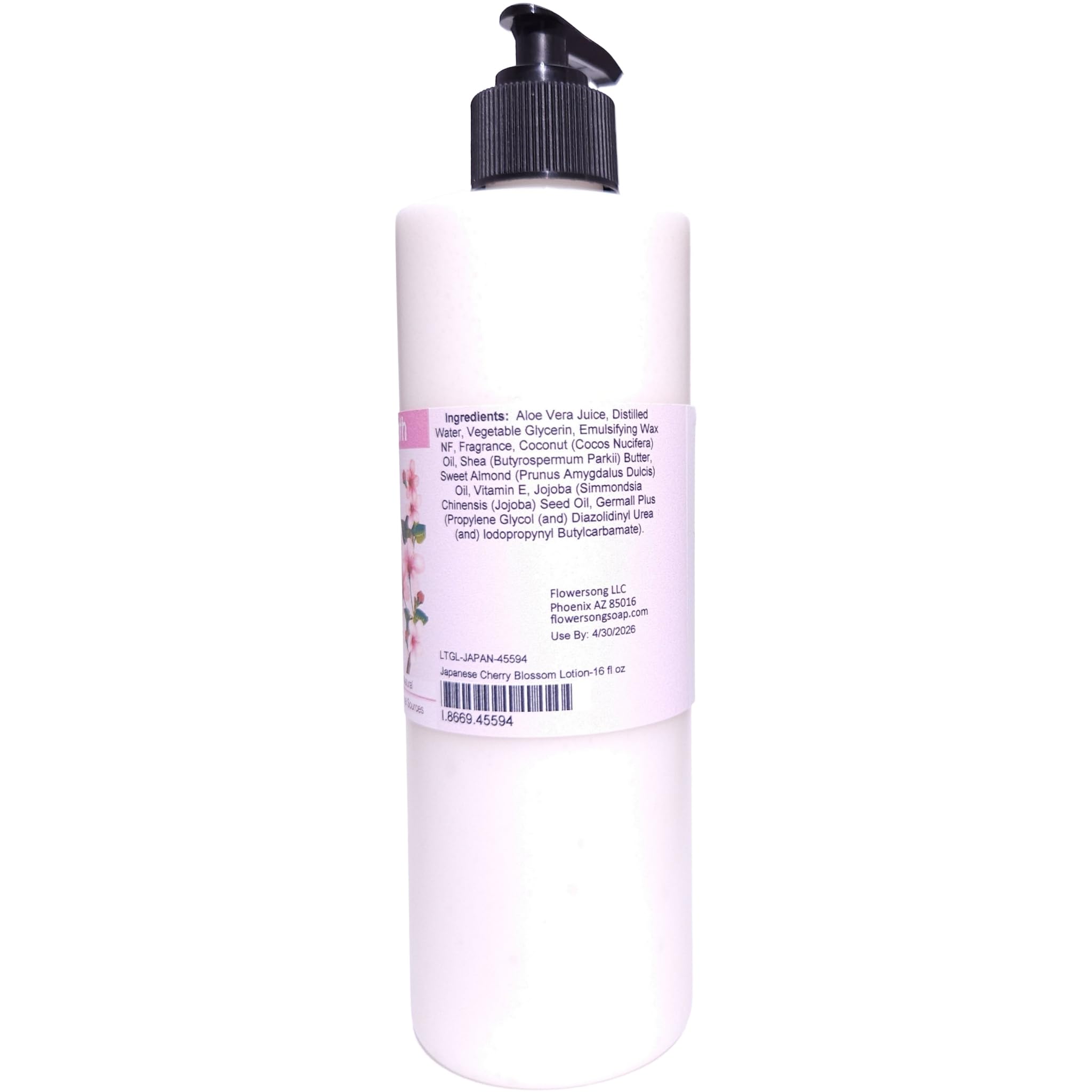 Japanese Cherry Blossom Body Lotion 16oz - Phthalate-Free, Fast-Absorbing Moisturizer with Floral Musk Scent - Perfect for Dry Skin Care & Relaxing Spa Nights at Home