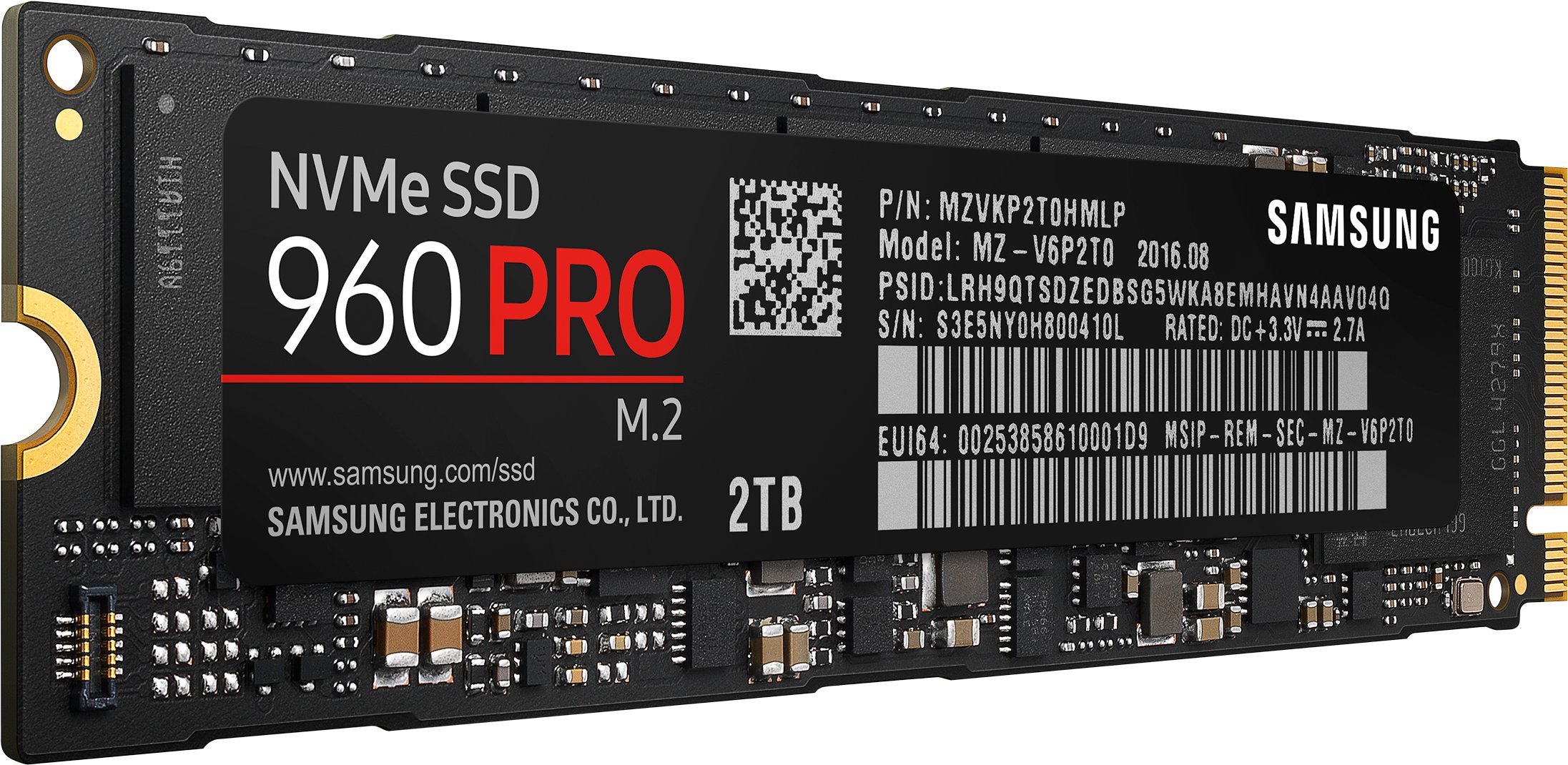 Samsung 960 PRO 2TB NVMe M.2 SSD - MZ-V6P2T0BW - High-Speed PCIe Gen3 x4 Internal Solid State Drive for Business, Gaming & Content Creation
