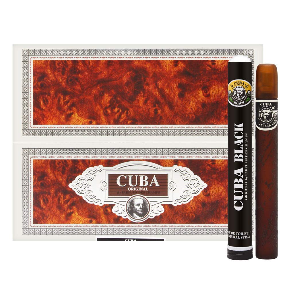 Cuba Black Cologne for Men - 20 x 1.17 oz Eau de Toilette Spray Set (1 Box) | Long-Lasting Fragrance for Date Night, Office & Special Occasions