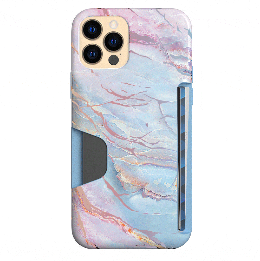 Holo Moonstone iPhone Wallet Case - Slim Protective Phone Cover with Card Holder - Perfect for Everyday Use, Travel, and Shopping