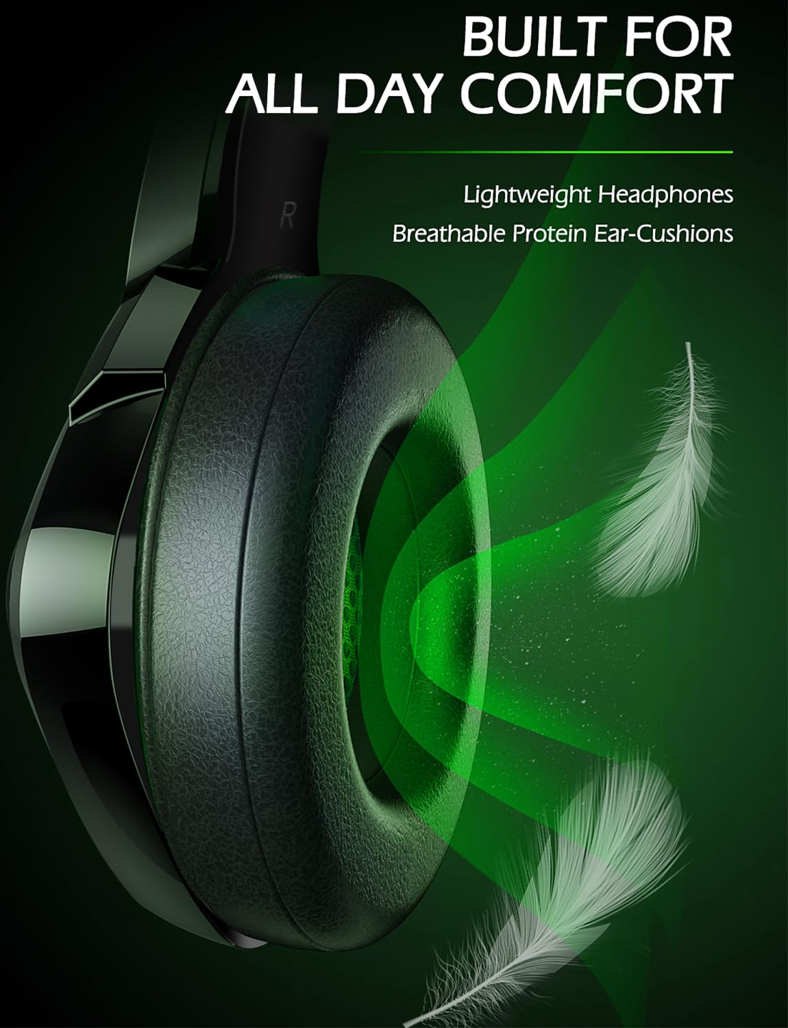 ZIUMIER Z66 Wired Gaming Headset with Noise Cancelling Mic, RGB Lights & Stereo Surround Sound - Over-Ear Headphones for PS4, PS5, Xbox One, PC & Laptop (Green) - Perfect for Competitive Gaming, Streaming & Late-Night Sessions