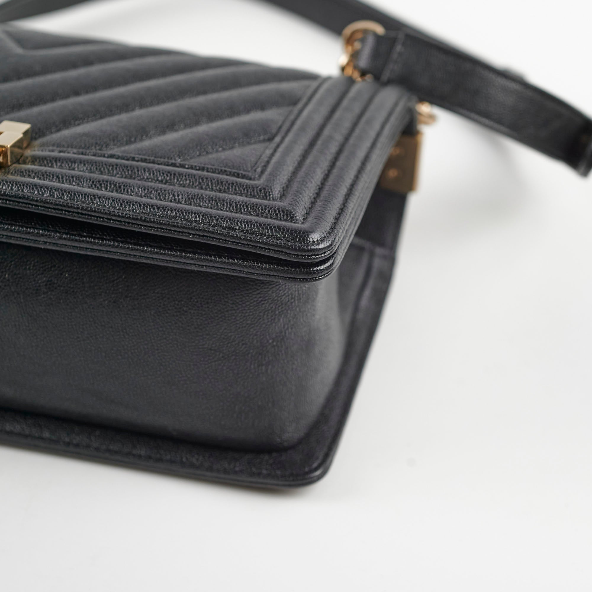 Chanel Boy Medium Flap Bag in Black Chevron Caviar Leather - Perfect for Evening Events & Luxury Fashion Accessories