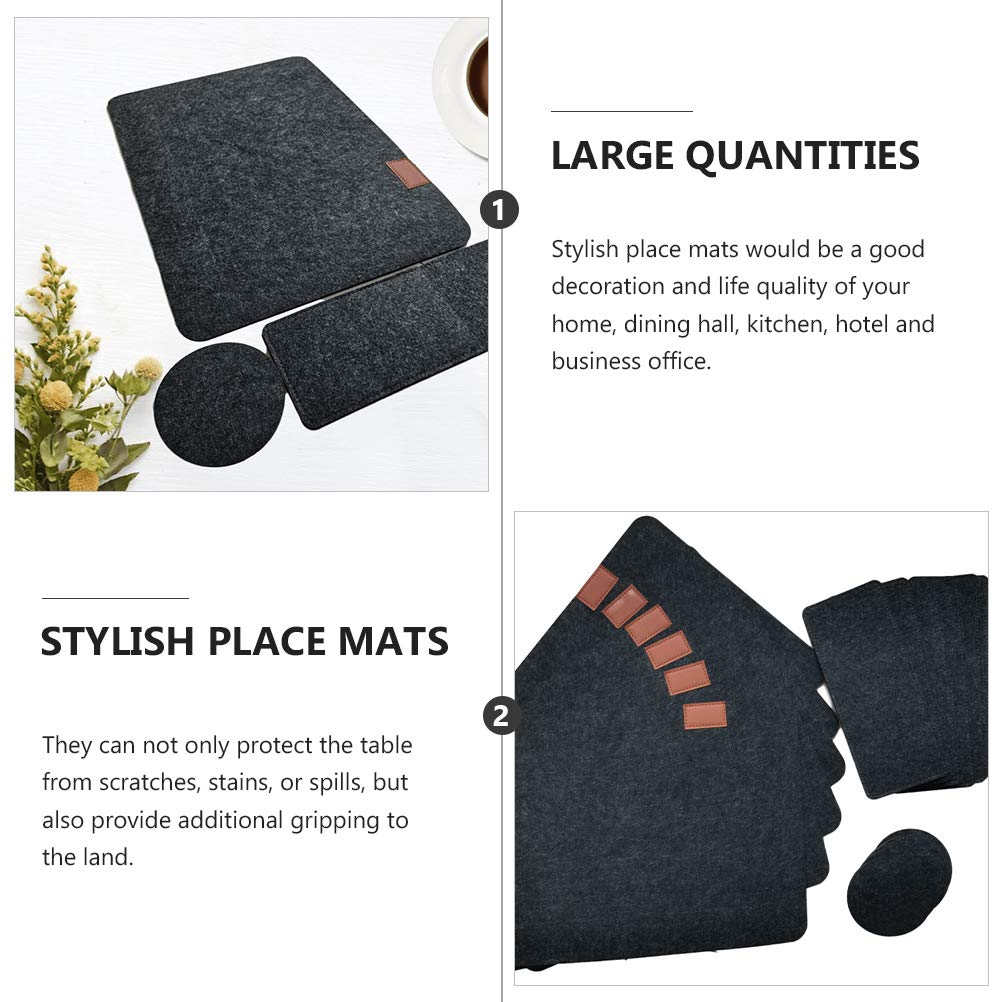 ARTIBETTER 4-Pack Heat-Resistant Felt Placemats Set - Square & Round Coasters with Cutlery Bags for Dining Table, Home Decor, and Party Settings | Durable & Stylish Table Mats for Everyday Use, Entertaining, and Special Occasions