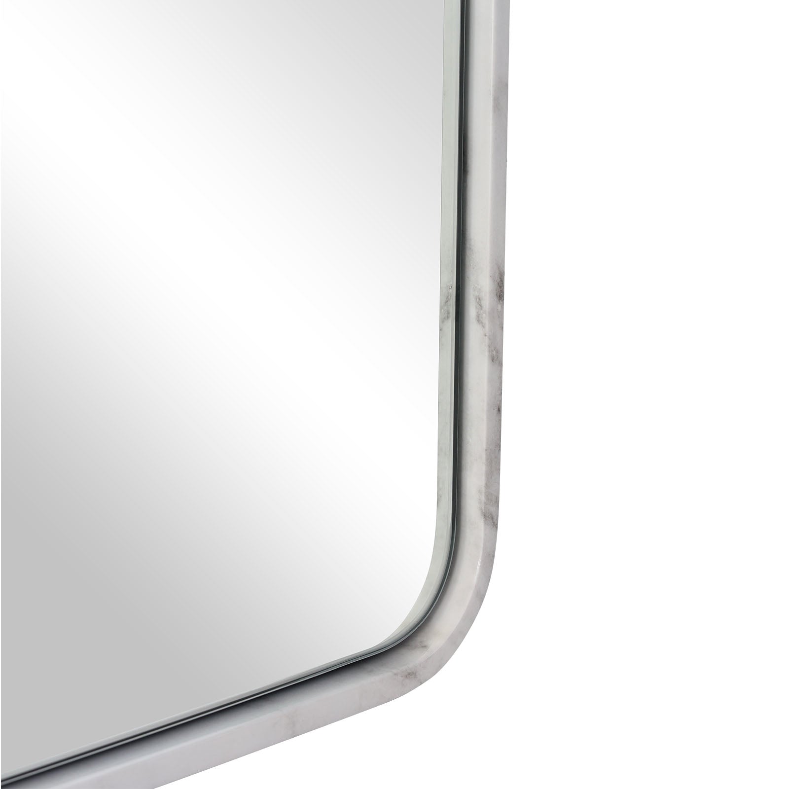 Modern Rectangle Wall Mirror with Marble Frame - Elegant Bathroom Vanity Mirror for Home Decor, Makeup & Dressing Room