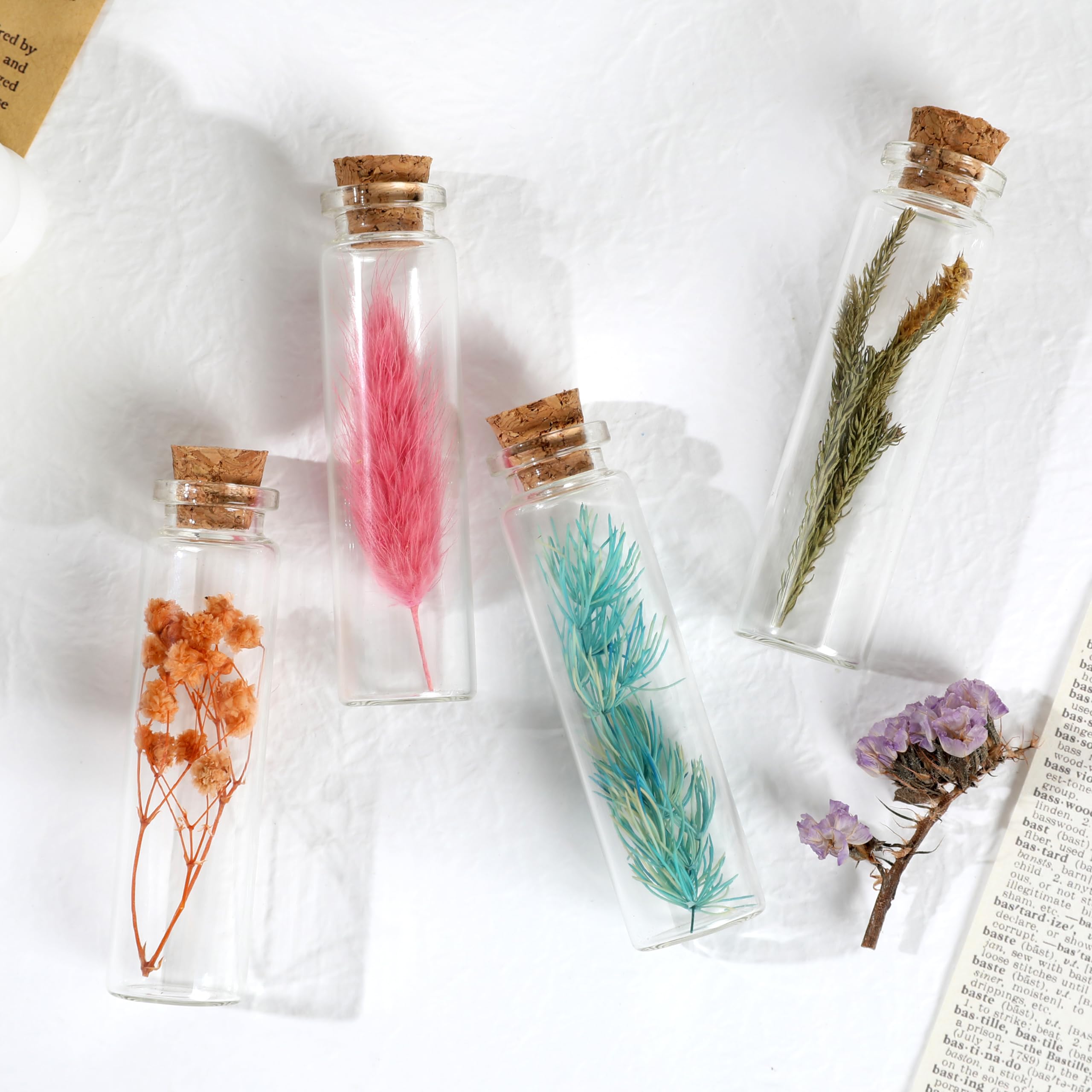 Magic Season Decorative Glass Bottles - 24 Pack Mini Glass Vials (0.68 fl oz) for DIY Crafts, Wedding Favors, Essential Oils & Home Decor - Perfect for Holiday Gifts, Party Decorations and Bathroom Organization