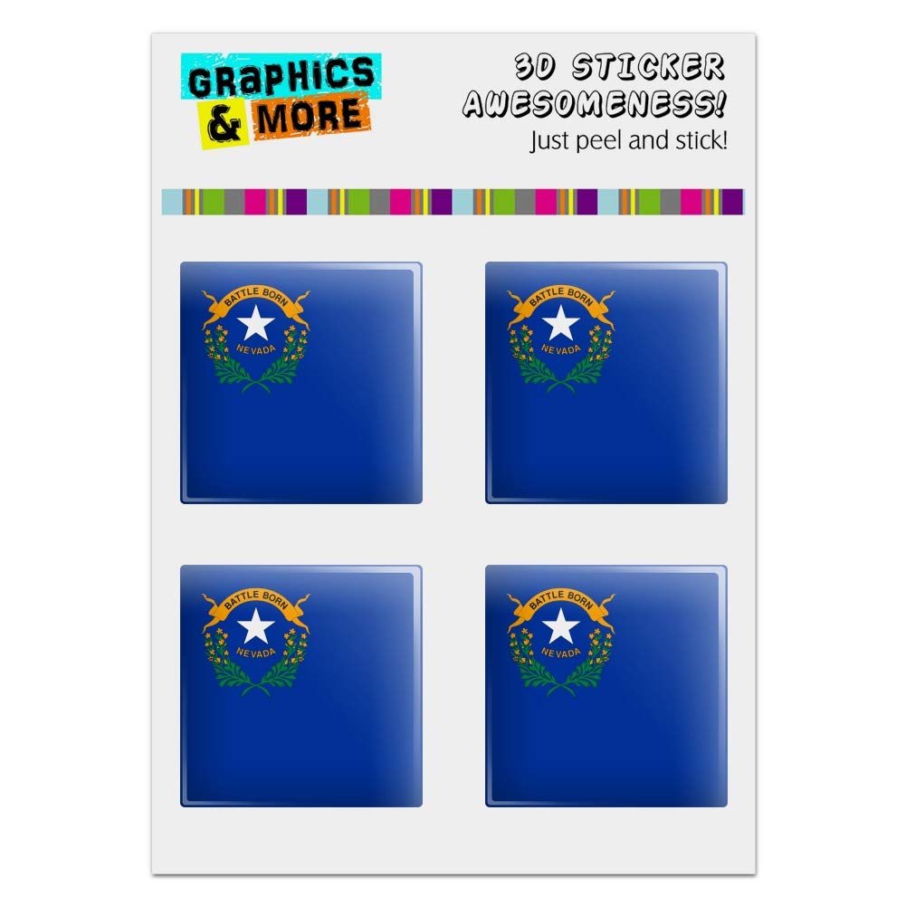 Nevada State Flag Computer Case Modding Badge Emblem - Set of 4 Resin-Topped 1