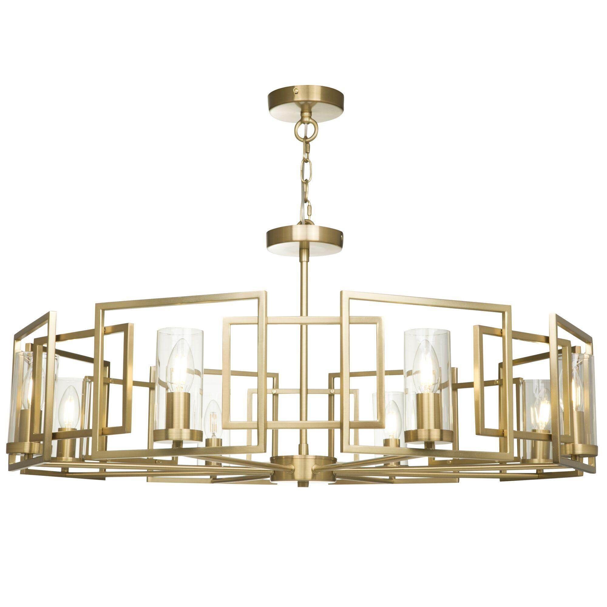 Bowi 6/8Lt Gold Finish Ceiling Light - Modern Chandelier for Dining Room, Living Room & Bedroom Lighting