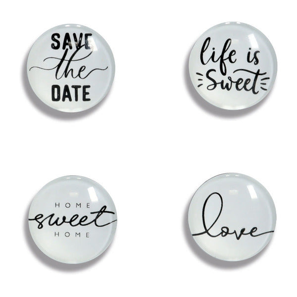 4-Piece Magnetic Set for Plastic & Glass - Assorted Designs - Perfect for Fridge, Office & Home Organization