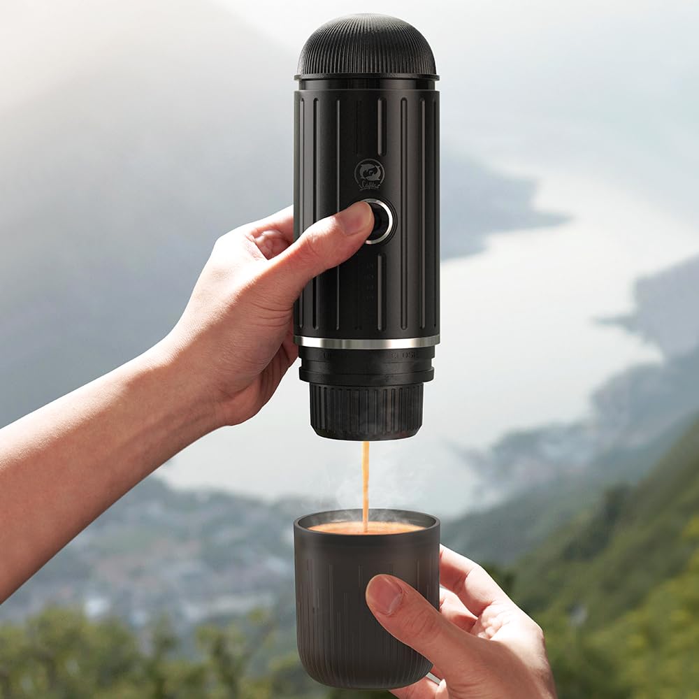 BENFUCHEN Portable Espresso Machine with USB-C Charging & Self-Heating - 19 Bar Mini Electric Coffee Maker for Travel, Camping, Hiking - Compatible with Ground Coffee & NESPRESSO Pods (Red) - Perfect for Outdoor Adventures & Office Use