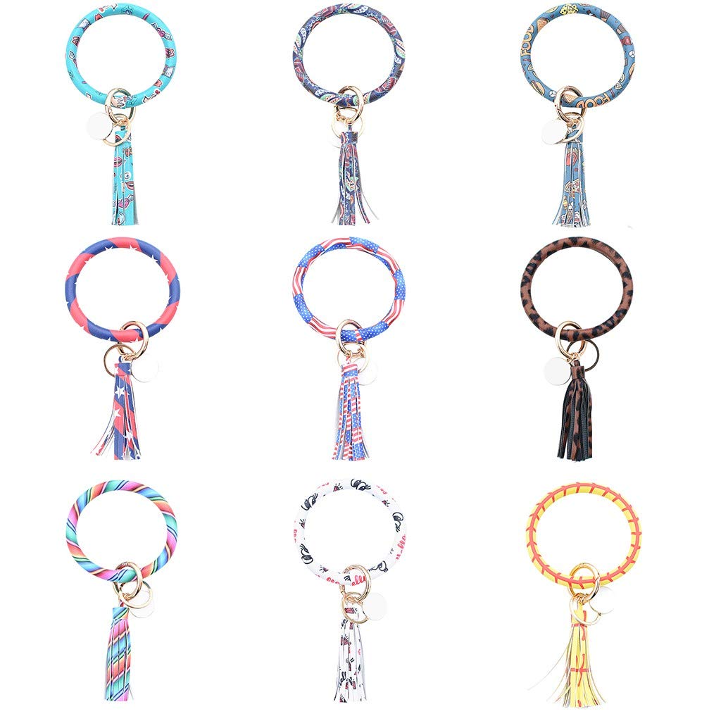 FarJing Leather Keychain Bracelet for Women - Stylish Wristlet & Keyring for Daily Use
