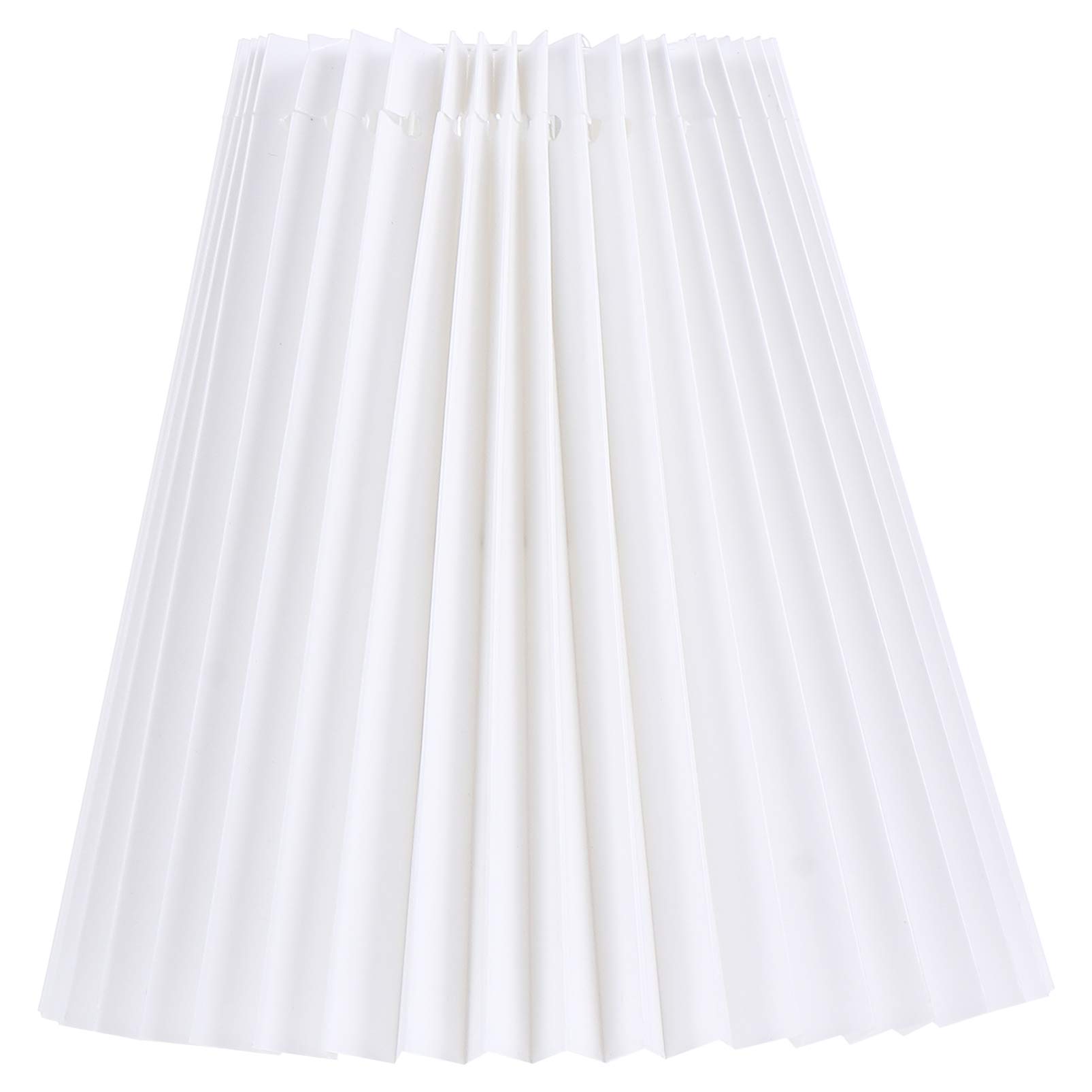 Handmade White Mushroom Pleated Lamp Shade - Cotton Fabric Lampshade for Bedside, Desk & Chandelier - Perfect Replacement Shade for Pendant & Ceiling Lights (Cozy Home & Office Lighting Decor)