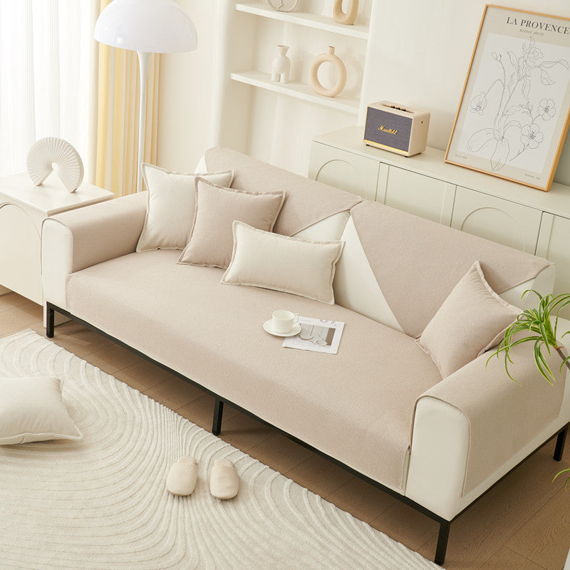 Elisabeth Velvet Waterproof Sofa Cover - Soft Stretchable Furniture Protector for Living Room, Bedroom, Pet-Friendly Couch Cover for Daily Use & Home Decor