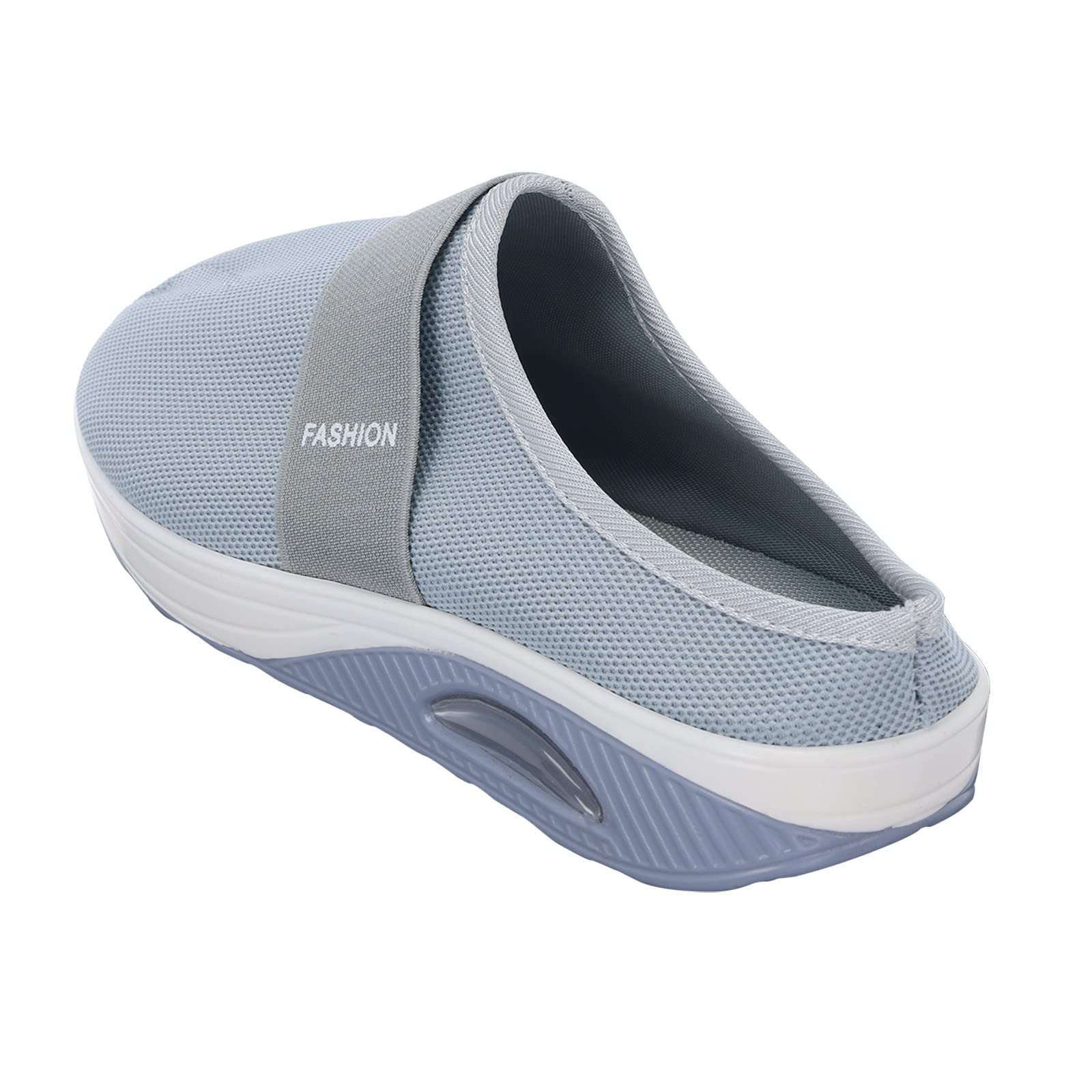 Breathable Mesh Walking Mules Sneakers for Women - Wide Width Comfortable Tennis Shoes, Casual Dress Wedge Sneakers with Steel Toe | Perfect for Work, Gym & Daily Wear