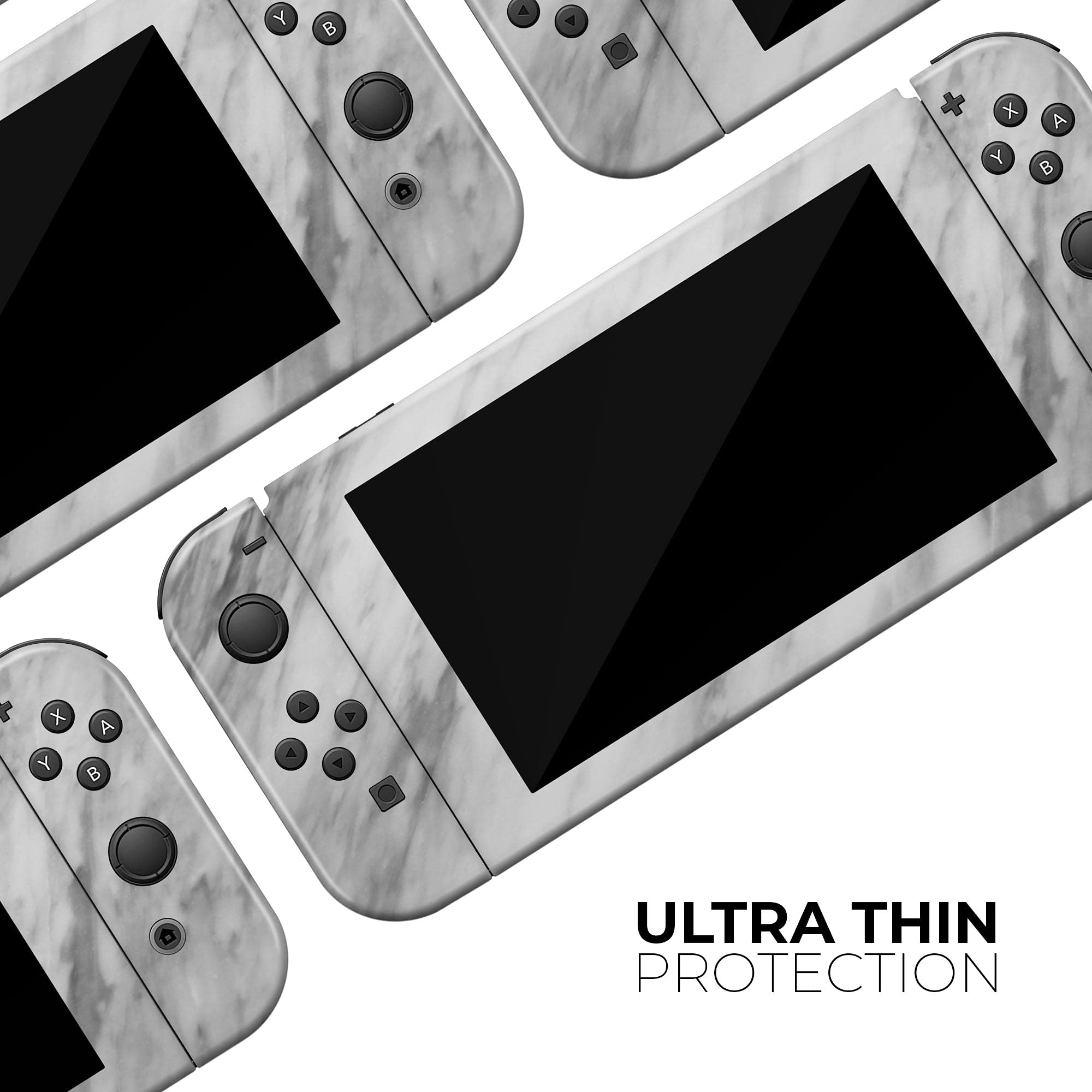 Nintendo Switch Console Bundle Compatible Skin Decal - Scratch-Resistant Removable Vinyl Wrap Cover - Slate Marble Design V10 - Perfect for Gaming Protection & Customization