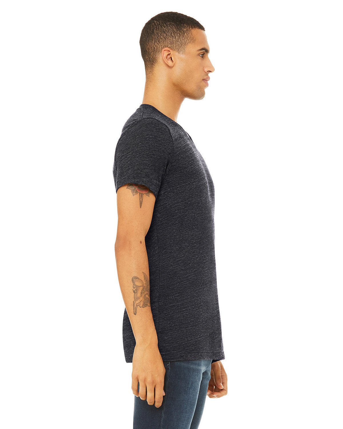 Bella + Canvas 3655C Unisex Textured Jersey V-Neck T-Shirt - Soft Cotton Comfort Fit for Men & Women - Perfect for Casual Wear, Layering & Everyday Outfits