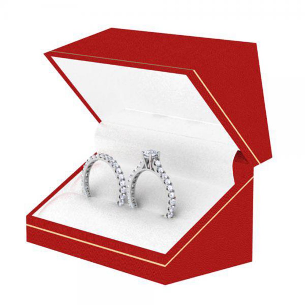 2.40 Carat 14K White Gold Round Cut Diamond Engagement Ring Set for Women - Dazzlingrock Bridal Collection, Perfect for Proposals, Weddings & Anniversaries