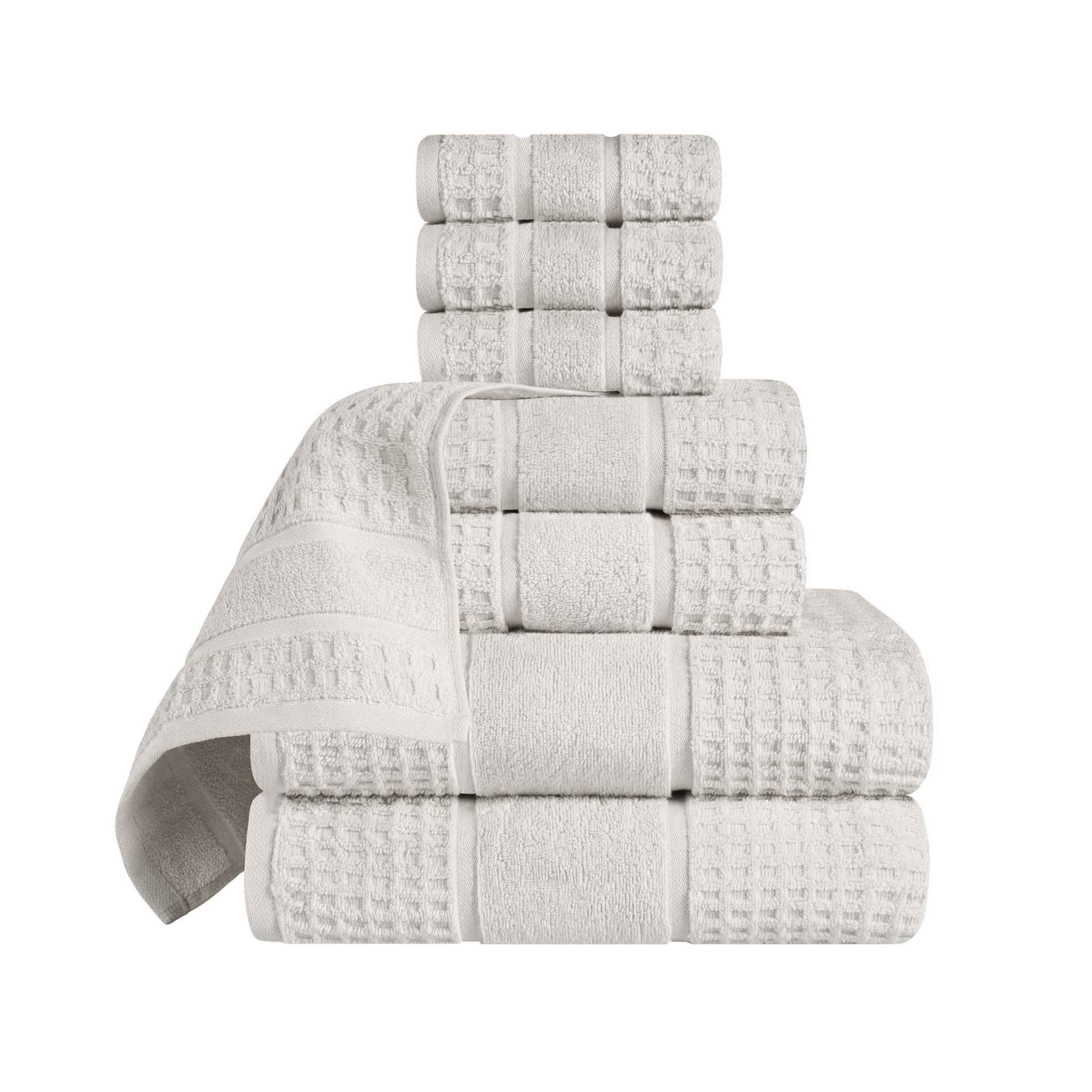 Premium 8-Piece Zero Twist Cotton Waffle Towel Set - Ultra Soft & Highly Absorbent Honeycomb Weave Bath Towels for Spa, Gym & Luxury Home Use