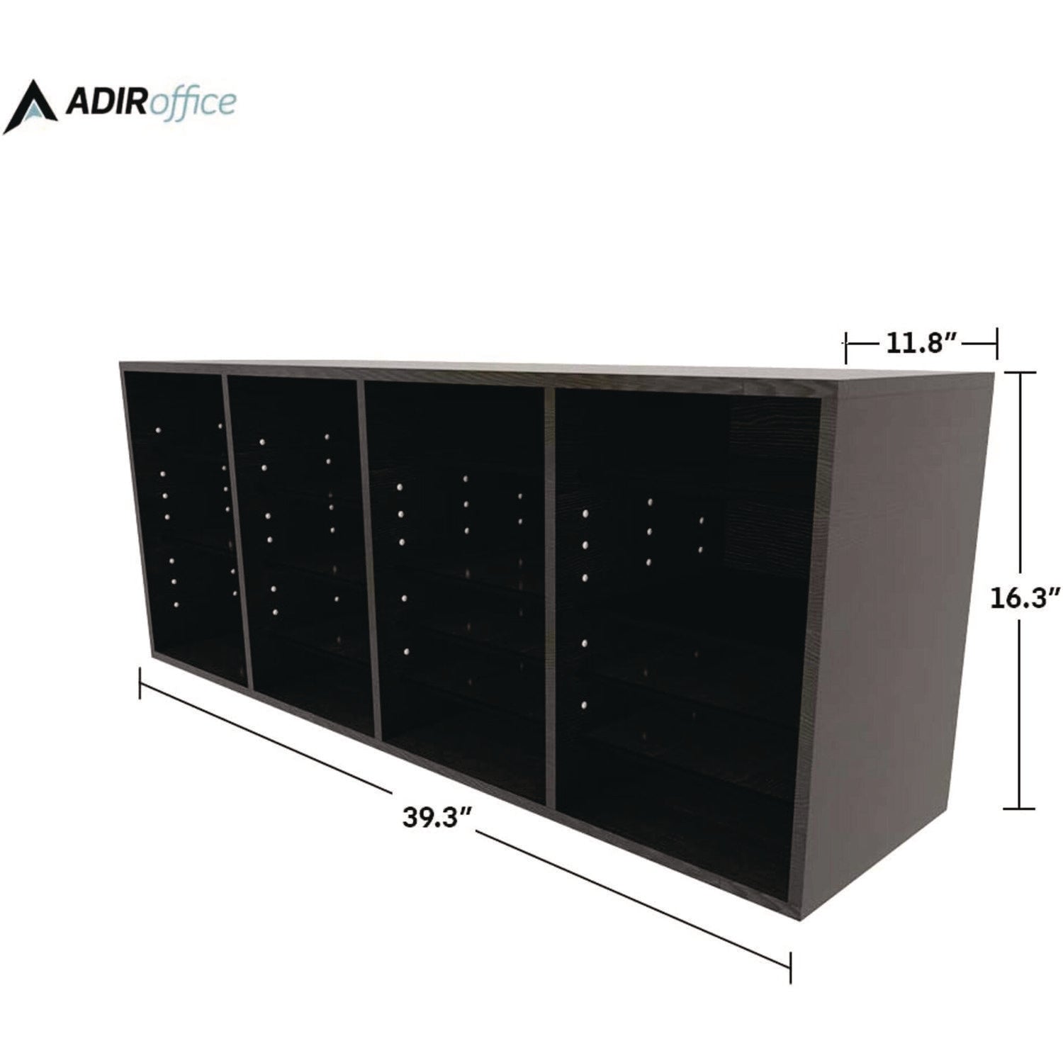 AdirOffice Wooden Letter Size Literature Organizer - 24 Adjustable Compartments, 39.3