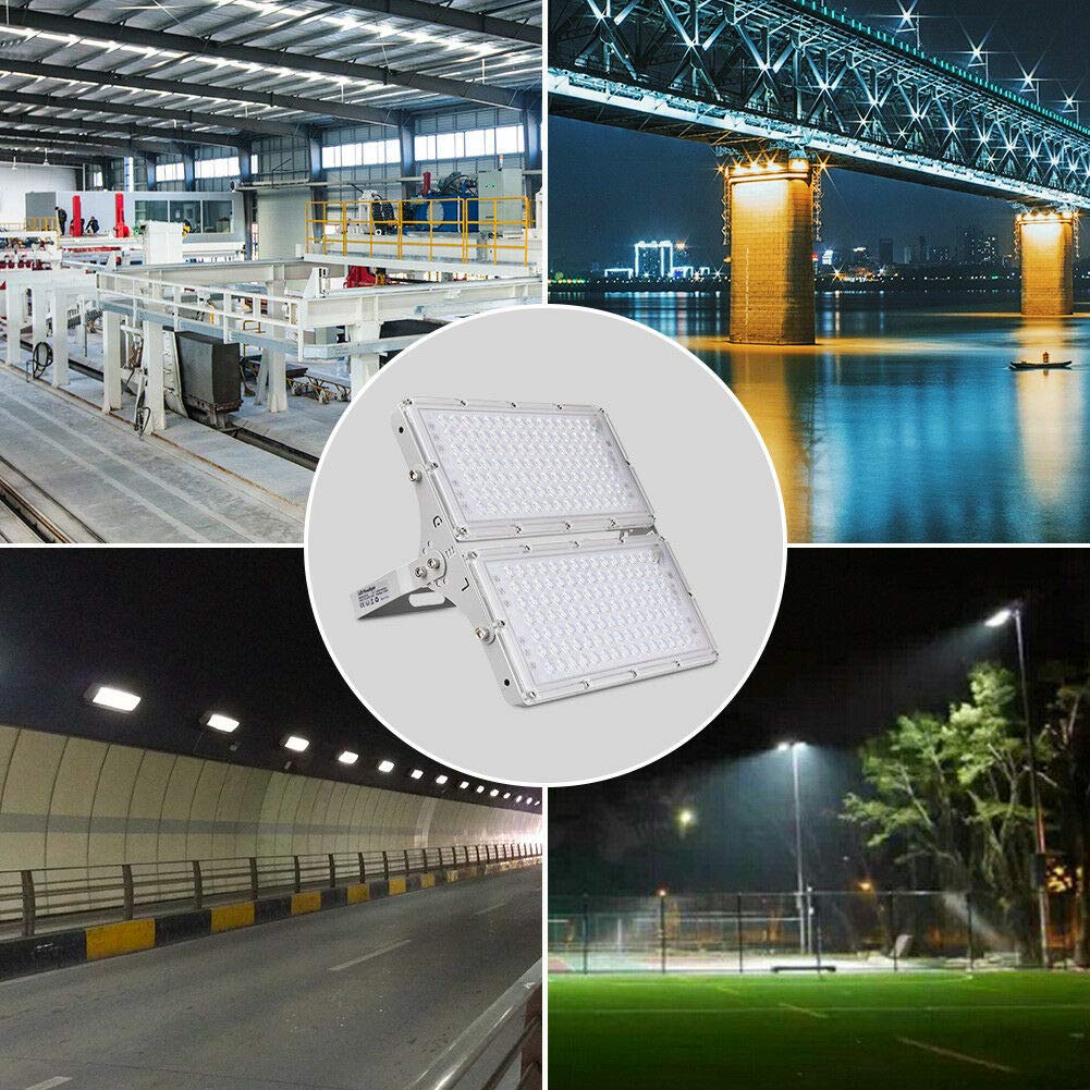 Viugreum 10 Pack 200W LED Flood Light - 16000LM 6000K Daylight White, Slim Outdoor Floodlight with IP66 Waterproof - Bright Security Lights for Garage, Garden, Yard, Landscape & Wall Lighting - Perfect for Driveway, Patio, Backyard & Commercial Use