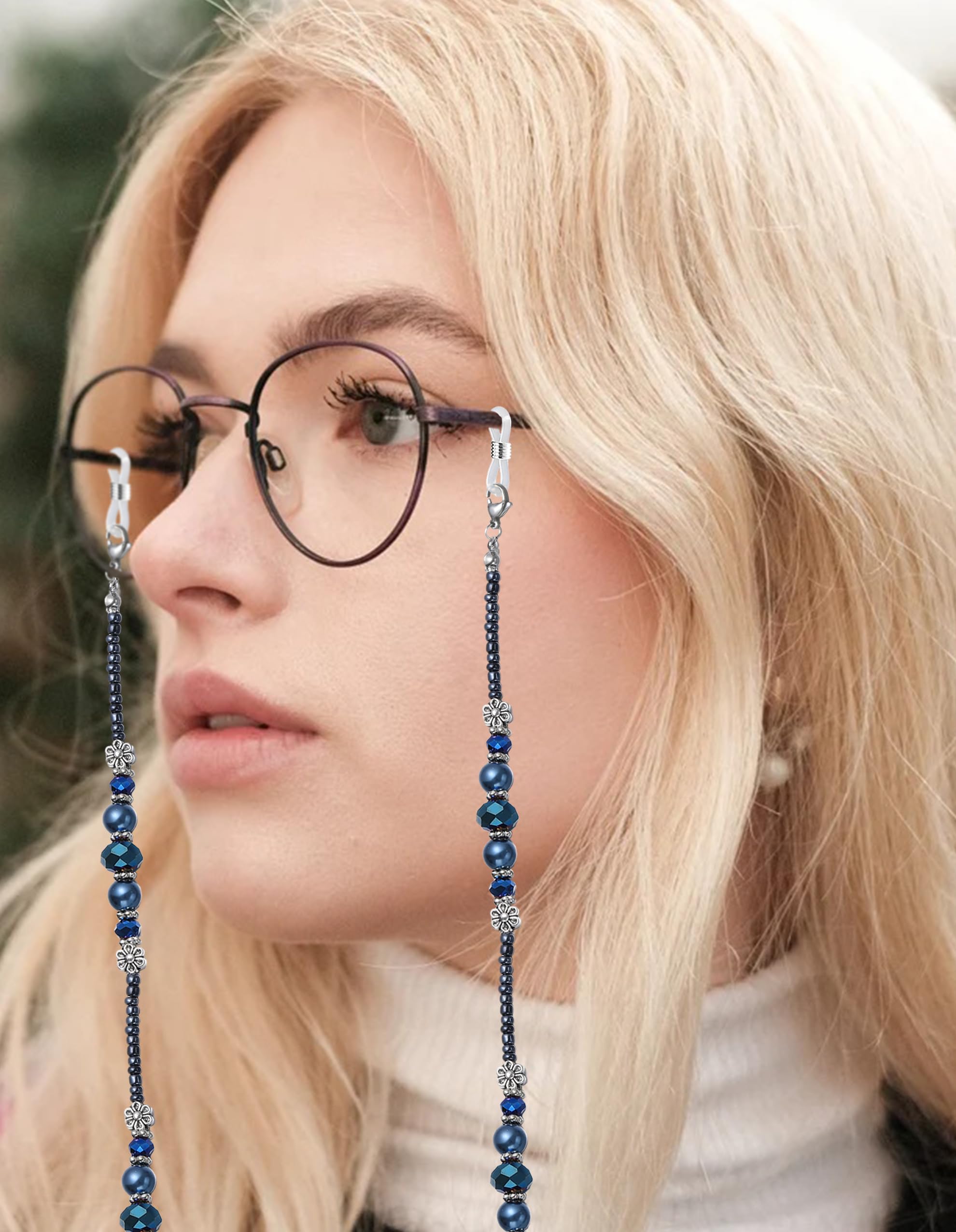 Stylish Beaded Eyeglass Chains for Women - Fashionable Glasses Holder Necklace with Adjustable Length | Perfect for Reading, Driving, Work & Outdoor Activities