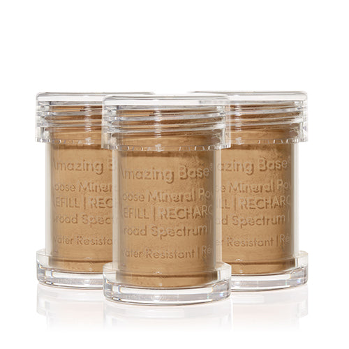 Jane Iredale Amazing Base Refill SPF 20/15 (3 Pack) - Mineral Makeup Foundation for Flawless Coverage | Perfect for Daily Wear & On-The-Go Touch Ups