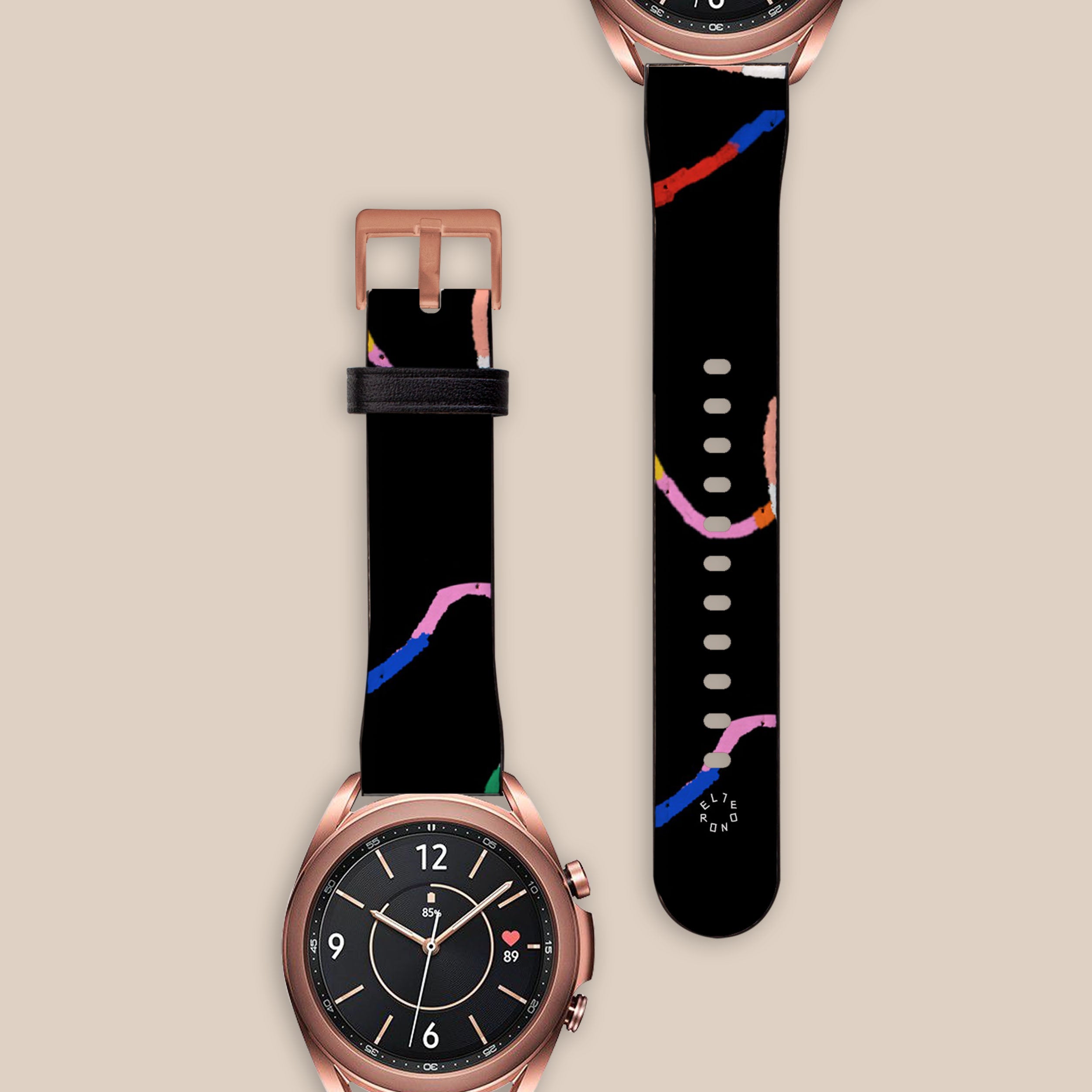Midnight Rounds Galaxy Watch Band - Premium Durable Silicone Strap for Samsung Galaxy Watch 4/5/6 - Stylish Comfortable Replacement Band for Workout, Running & Everyday Wear