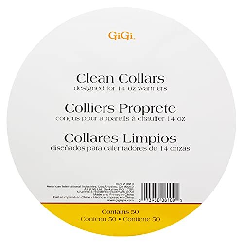 GiGi Clean Collars for 14-Ounce Wax Warmers - 50 Pack Wax Warmer Replacement Rings - Perfect for Scented Wax Melts & Aromatherapy at Home or Spa