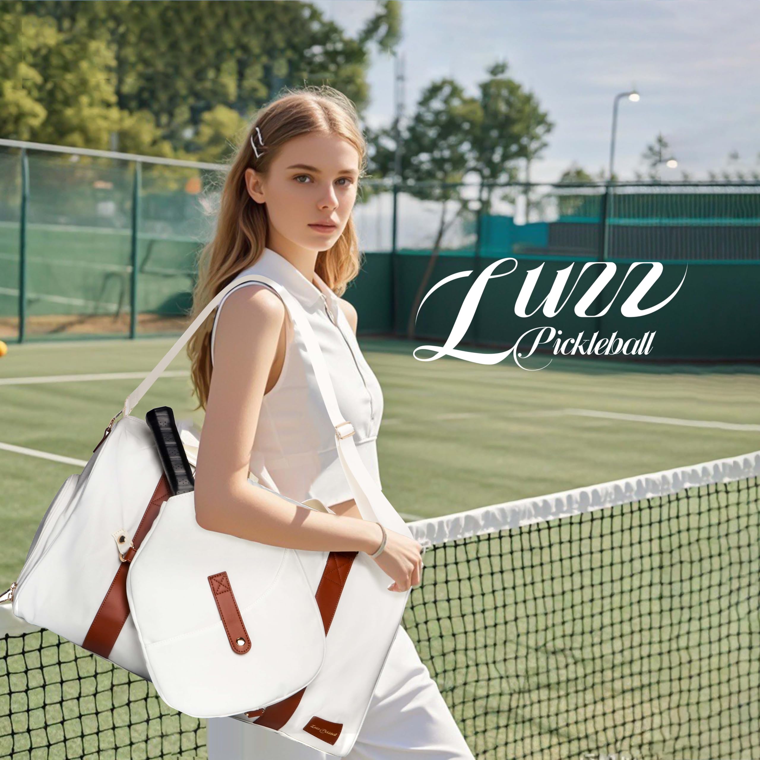 **Luzz Large Pickleball Duffle Bag with Paddle Pocket & Shoe Compartment - Waterproof Sports Gym Bag for Men & Women - Perfect for Pickleball, Tennis, Gym & Travel**