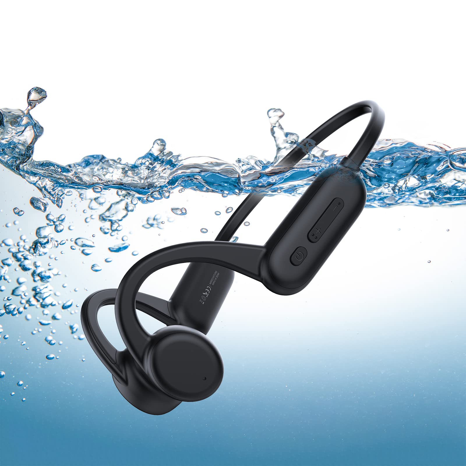 ESSONIO Bluetooth Bone Conduction Headphones IPX8 Waterproof - Open Ear Wireless Headset with Built-in Mic & 8GB Storage - Perfect for Swimming, Running, Cycling & Outdoor Sports