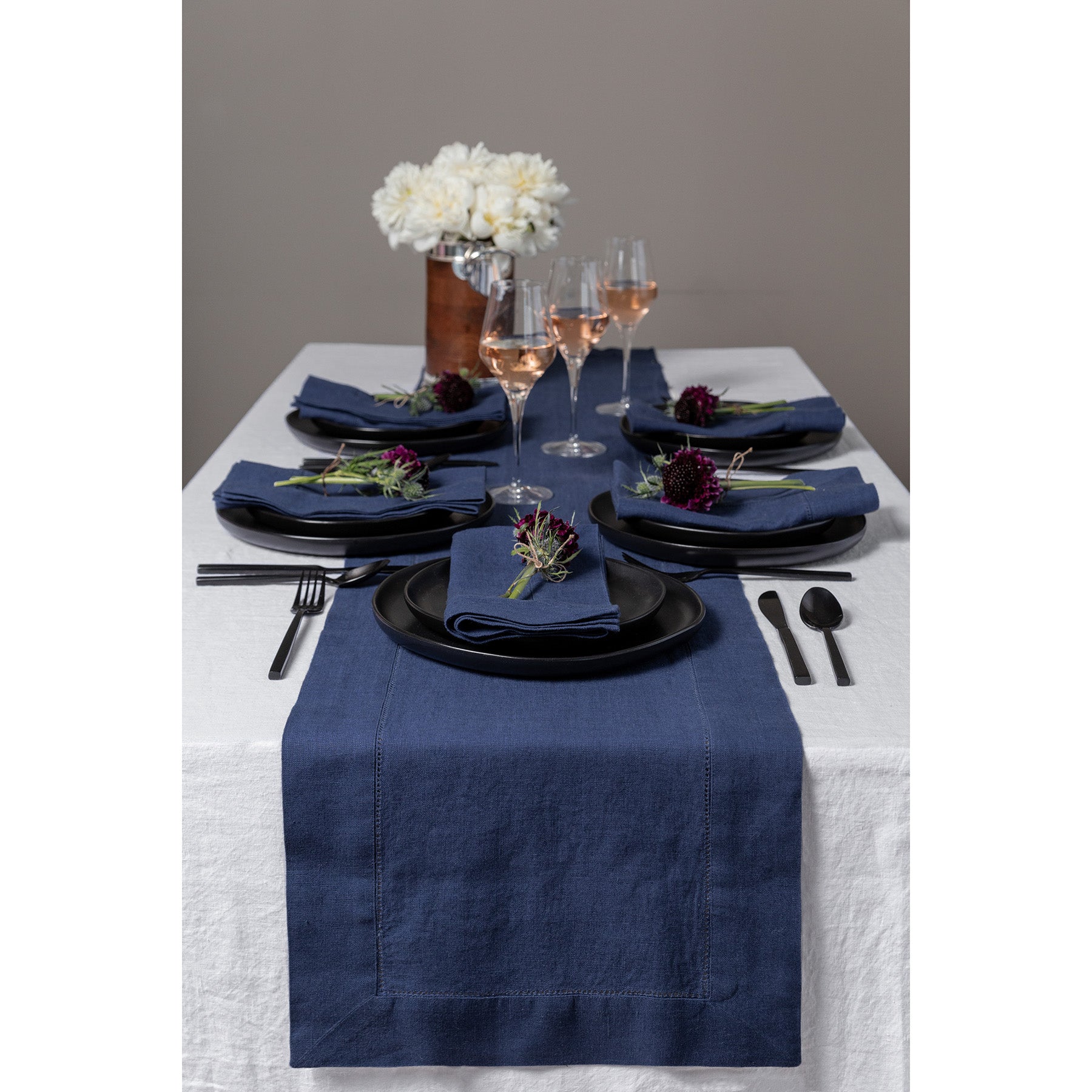Premium Heavyweight Hemstitch Table Runner - Elegant Dining Decor for Weddings, Holidays & Formal Events - 100% Cotton Linen Tablecloth Accessory