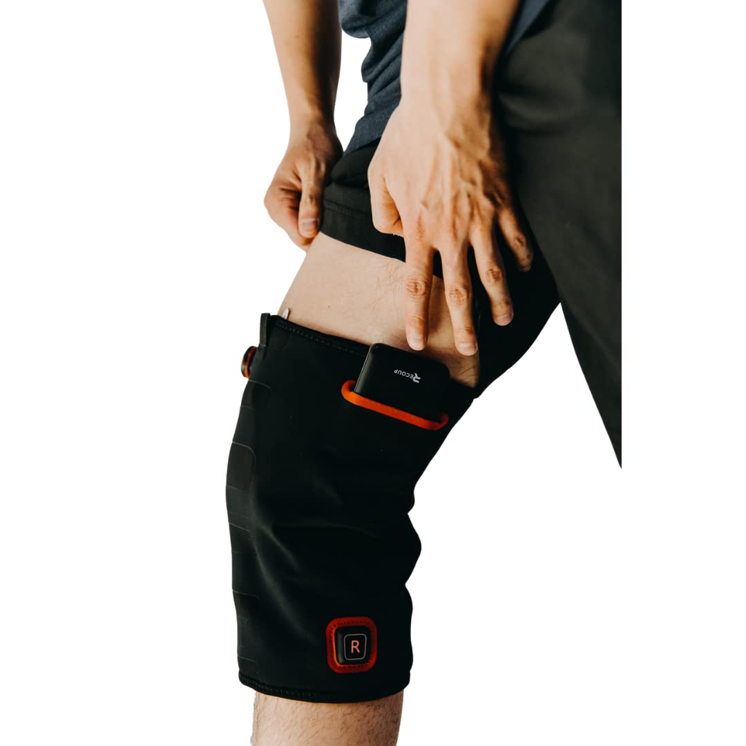 Recoup Thermosleeve Heated Compression Sleeve for Arms & Legs Pain Relief - Adjustable Reusable Heating Wrap for Elbows, Knees, Joints & Muscle Recovery - 2 Hour Battery Life (Small) - Perfect for Arthritis, Sports Injuries & Post-Workout Recovery