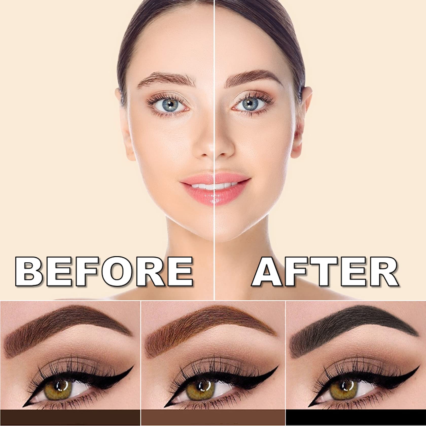 Waterproof Eyebrow Pencil Set - 12Pcs Microblading Kit with Stencil & Tools for Marking, Filling & Outlining | Perfect for Salon, Home Use & Professional Makeup Artists